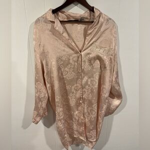 Vintage Sarah Spencer Sleepwear Top Women’s Size Medium Lace Detail Pink Floral